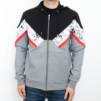 Dior Zip Up Hoodie with Red/Speckled Chevron Detail Size M