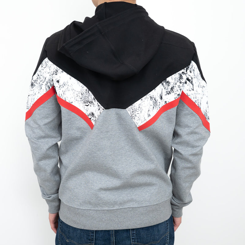 Dior Zip Up Hoodie with Red/Speckled Chevron Detail Size M