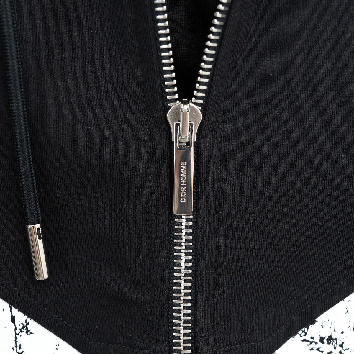Dior Zip Up Hoodie with Red/Speckled Chevron Detail Size M