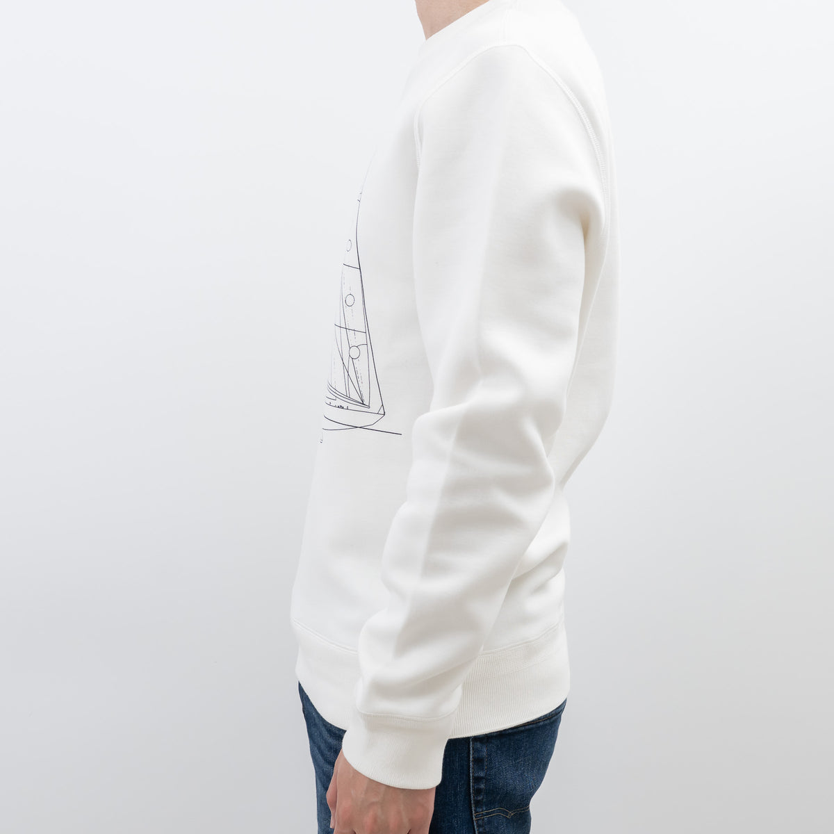 Louis Vuitton White Cotton Sailboat Graphic Sweater Size Medium