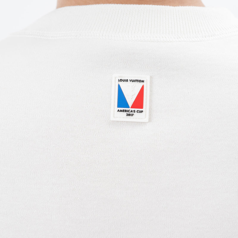 Louis Vuitton White Cotton Sailboat Graphic Sweater Size Medium