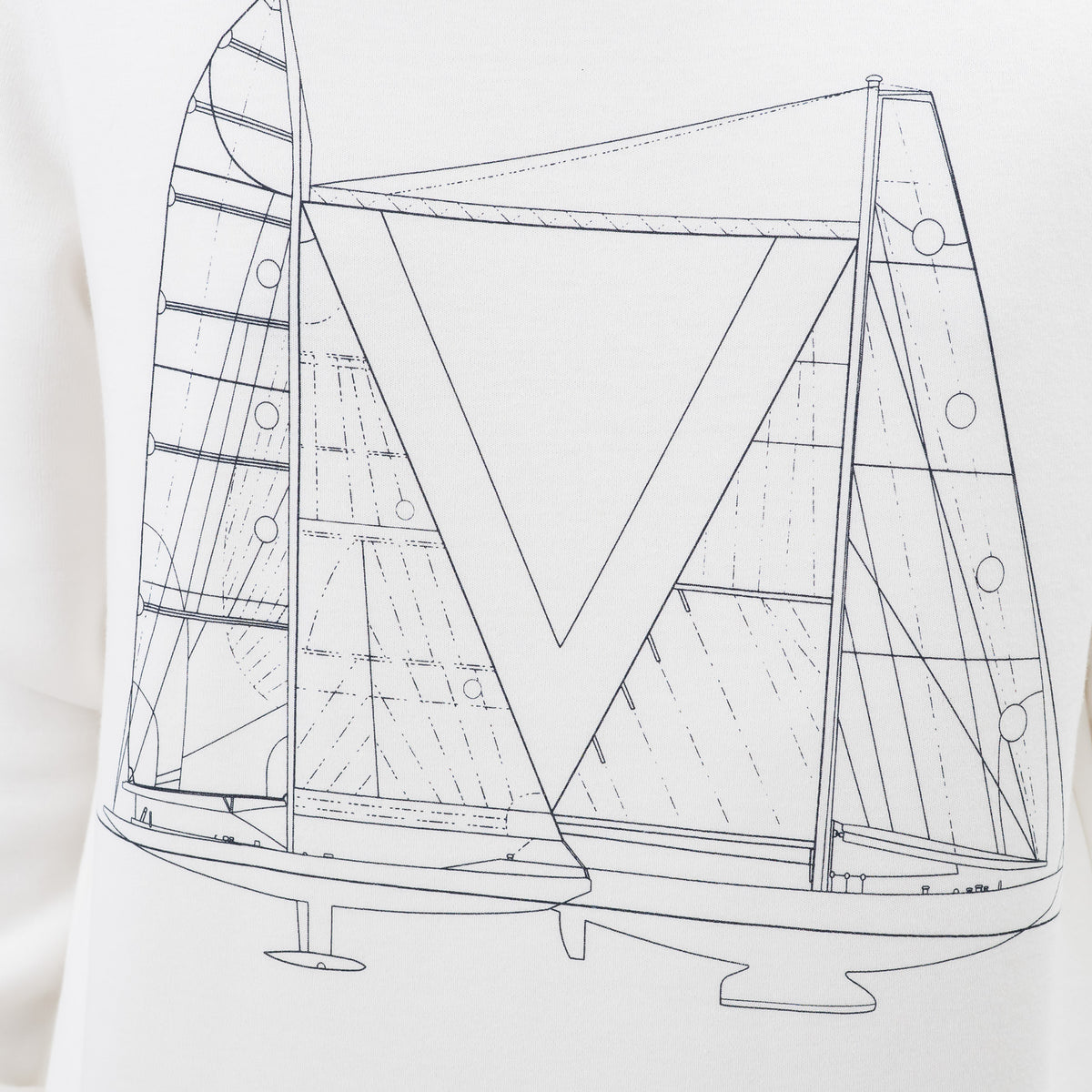 Louis Vuitton White Cotton Sailboat Graphic Sweater Size Medium