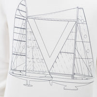 Louis Vuitton White Cotton Sailboat Graphic Sweater Size Medium