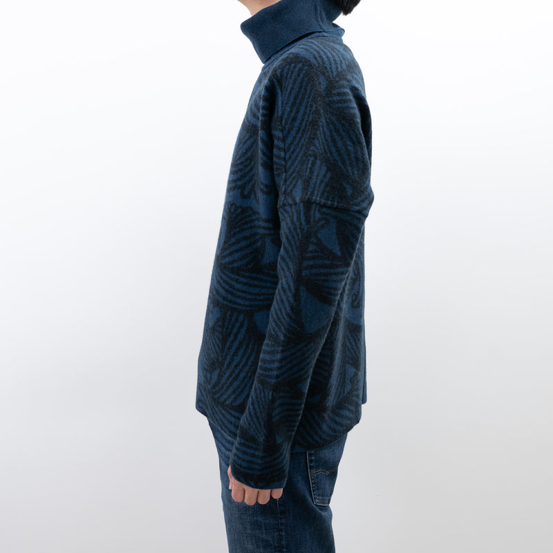 Louis Vuitton Blue Knit Christopher Nemeth Turtleneck Size S