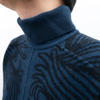 Louis Vuitton Blue Knit Christopher Nemeth Turtleneck Size S