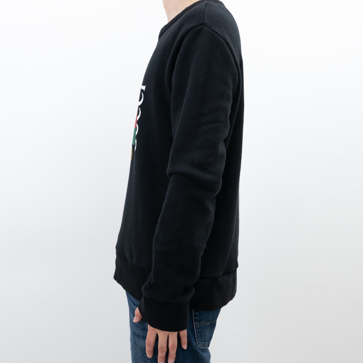 Gucci Black Cotton Logo Sweater Size L