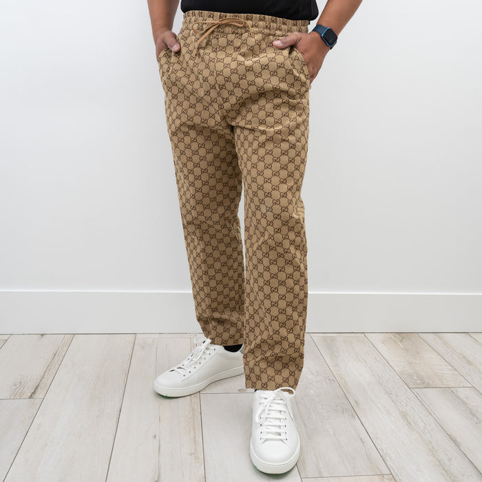Gucci Tan GG Supreme Cotton Pants Size 48