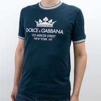 Dolce & Gabbana Navy Cotton Graphic Tshirt Size 46