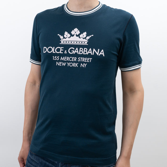 Dolce & Gabbana Navy Cotton Graphic Tshirt Size 46
