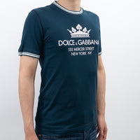 Dolce & Gabbana Navy Cotton Graphic Tshirt Size 46