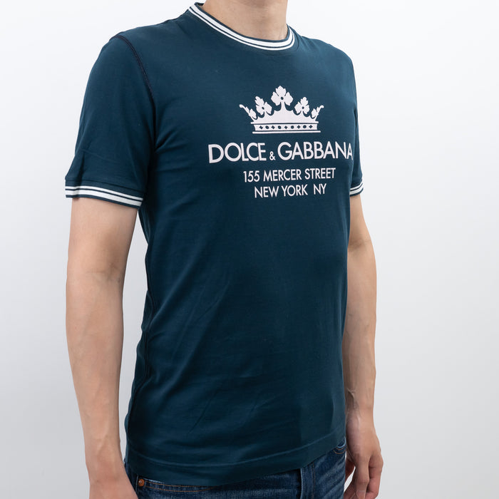 Dolce & Gabbana Navy Cotton Graphic Tshirt Size 46