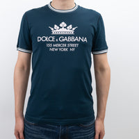 Dolce & Gabbana Navy Cotton Graphic Tshirt Size 46