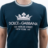 Dolce & Gabbana Navy Cotton Graphic Tshirt Size 46