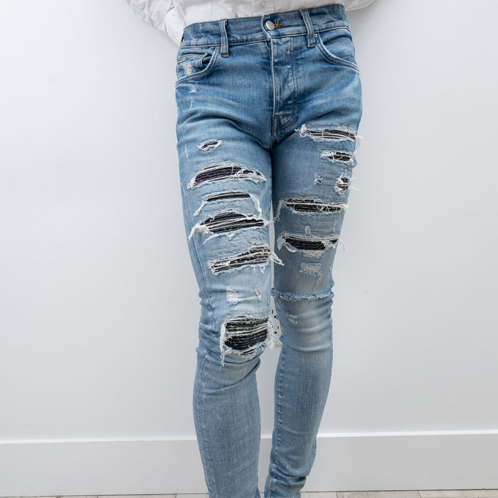 Amiri Blue Denim Ripped Jeans Size 29