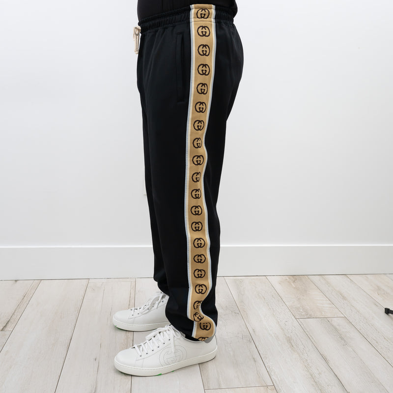 Gucci Black GG Jacquard Sweatpants Size M