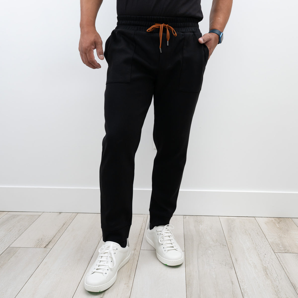 Zegna Black Cotton Zip-up Hoodie (Size M) and Pants (Size S)