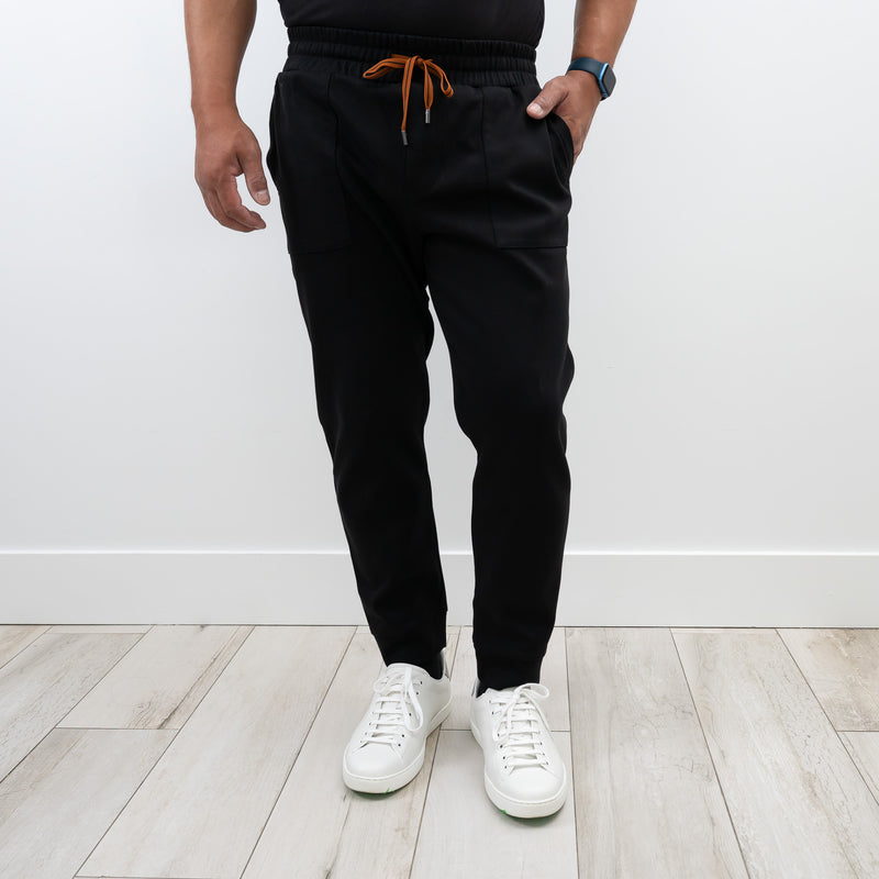 Zegna Black Cotton Zip-up Hoodie (Size M) and Pants (Size S)