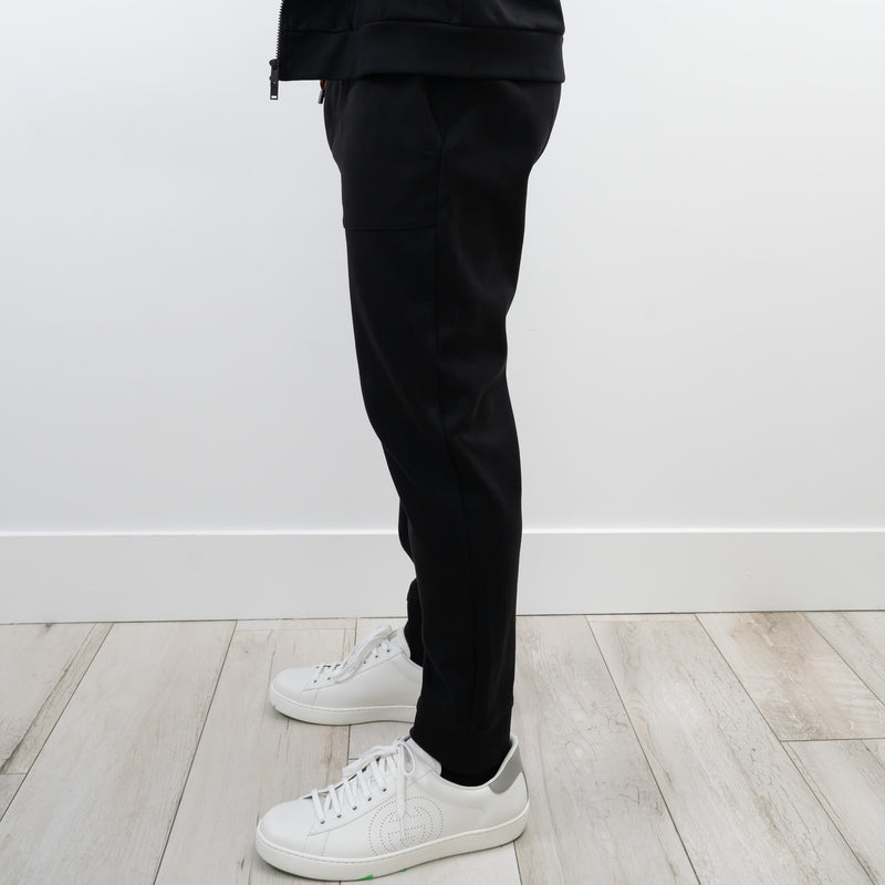 Zegna Black Cotton Zip-up Hoodie (Size M) and Pants (Size S)