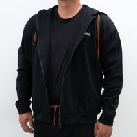 Zegna Black Cotton Zip-up Hoodie (Size M) and Pants (Size S)