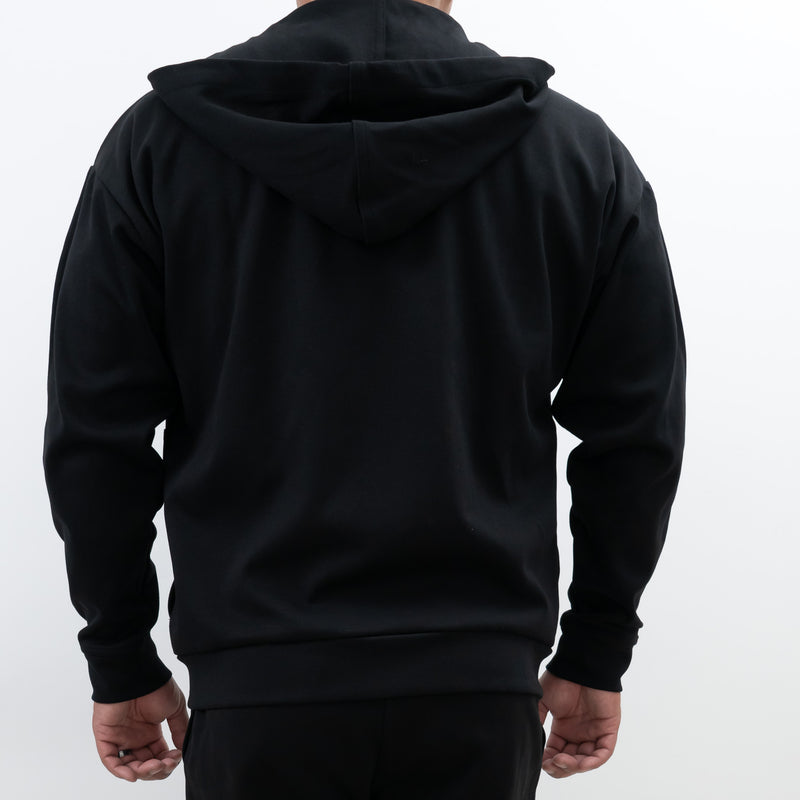 Zegna Black Cotton Zip-up Hoodie (Size M) and Pants (Size S)