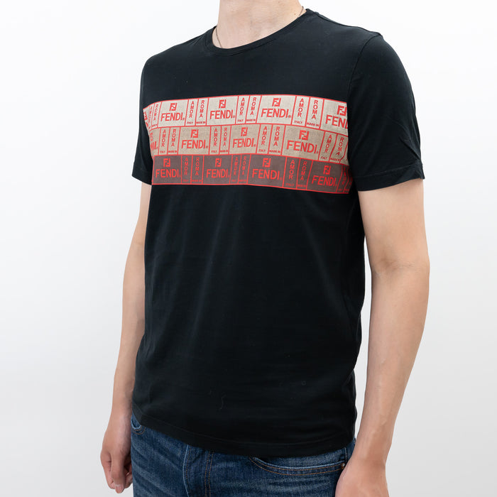 Fendi Black Graphic T-shirt Size Small