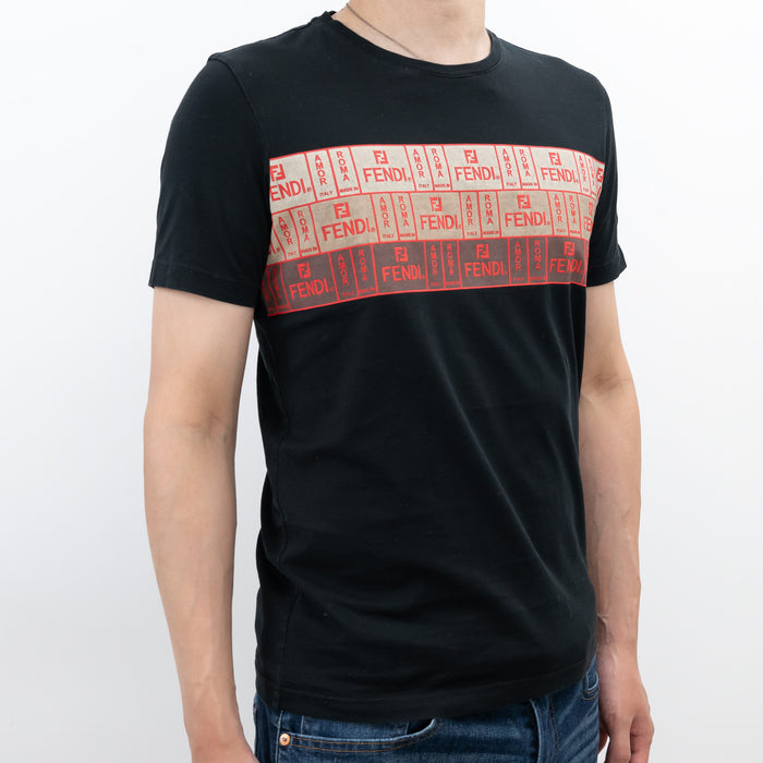 Fendi Black Graphic T-shirt Size Small
