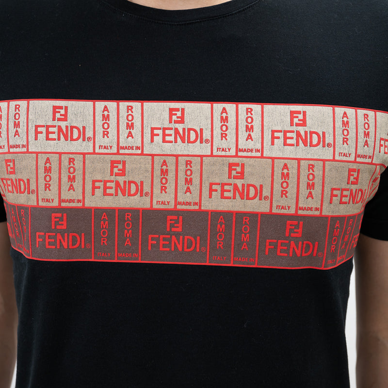 Fendi Black Graphic T-shirt Size Small