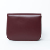 Celine Burgundy Calfskin Leather Medium Box Bag