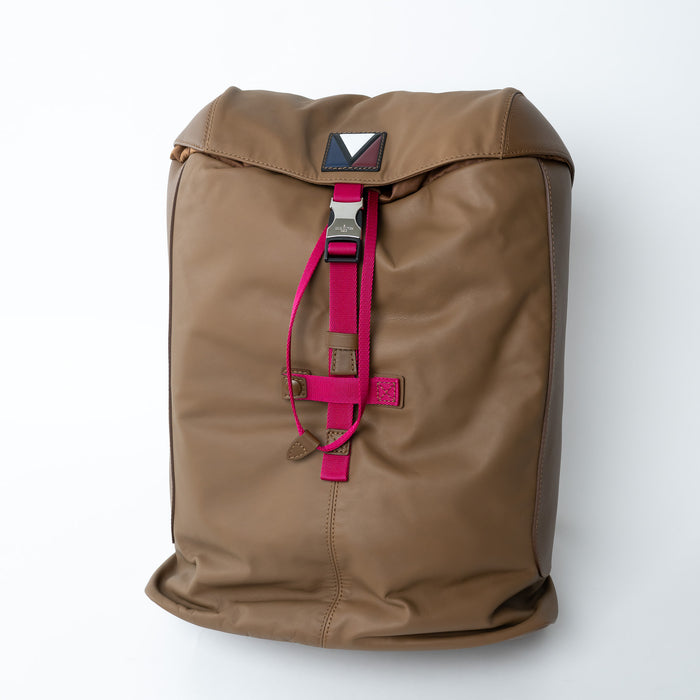 Louis Vuitton Brown Calfskin Leather V-Line Pulse Backpack