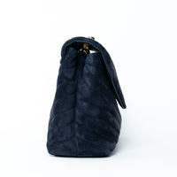 Saint Laurent Navy Velvet Medium LouLou Shoulder Bag