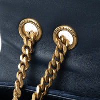 Saint Laurent Navy Velvet Medium LouLou Shoulder Bag