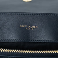 Saint Laurent Navy Velvet Medium LouLou Shoulder Bag