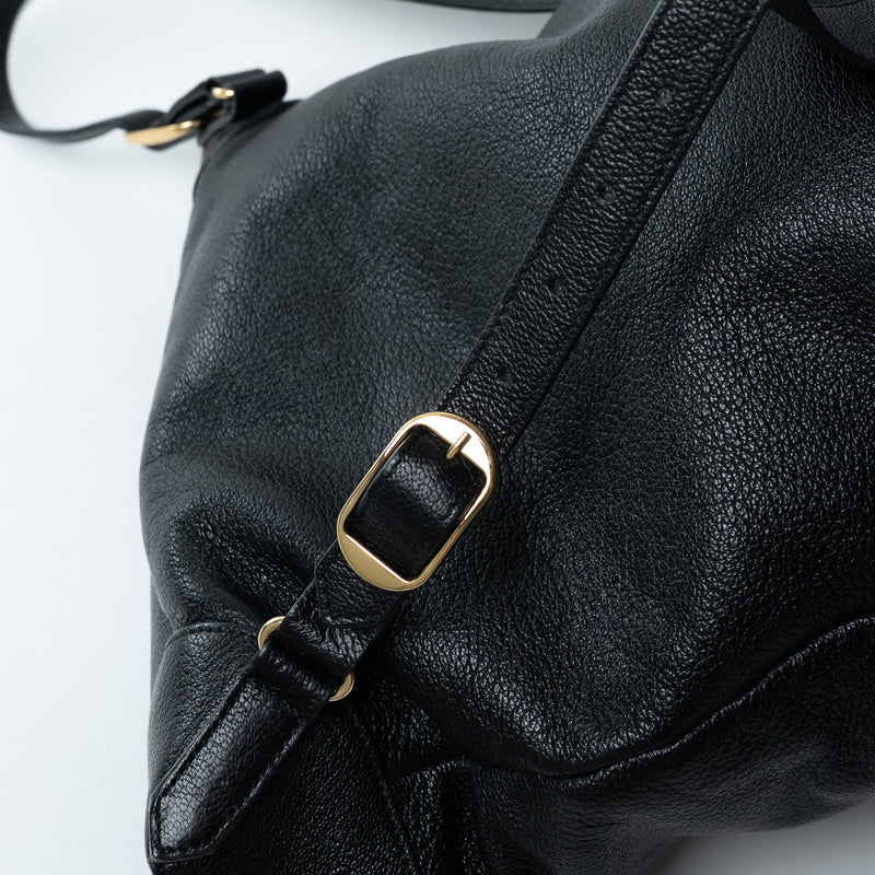 Balenciaga Black Grained Leather Backpack