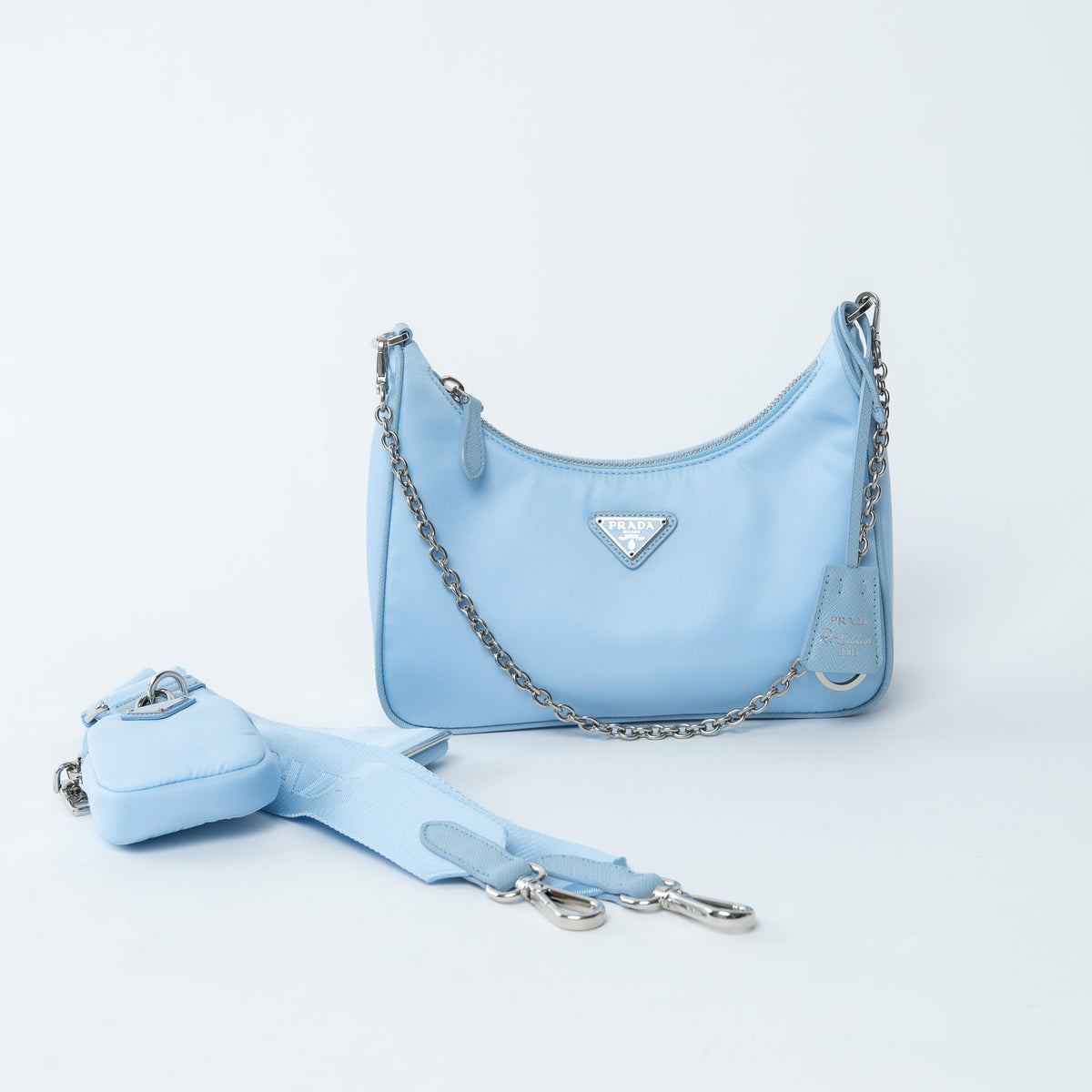 Prada Pale Blue Re-Nylon Re-Edition 2005 Handbag