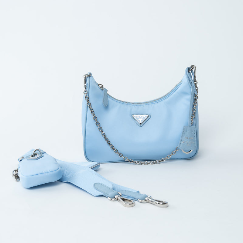 Prada Pale Blue Re-Nylon Re-Edition 2005 Handbag