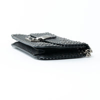 Dior Black Leather Debossed Patterned DiorAddict Studded Bag