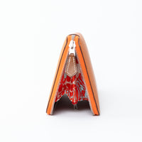 Hermes Orange Epsom Leather Silk'In Classic Long Leather Wallet
