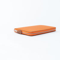 Hermes Orange Epsom Leather Silk'In Classic Long Leather Wallet