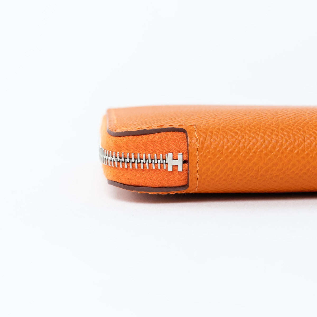 Hermes Orange Epsom Leather Silk'In Classic Long Leather Wallet