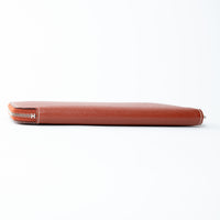 Hermex Deep Brown Epsom Leather Silk'In Classic Long Wallet