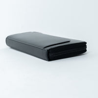 Saint Laurent Black Grained Leather Long Wallet