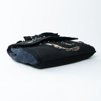 Lanvin Black Silk Sequin Shoulder Bag
