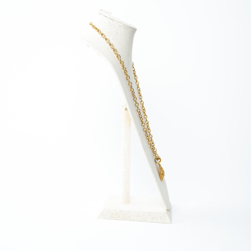 Pre-Loved Chanel™ Faux Gold Necklace with Interlocking Logo