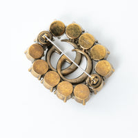 Gucci GG Logo Crystal Embellished Brooch