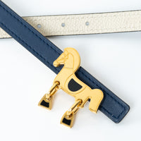 Hermes Navy Swift and Epsom Leather Tornade Belt Size 90