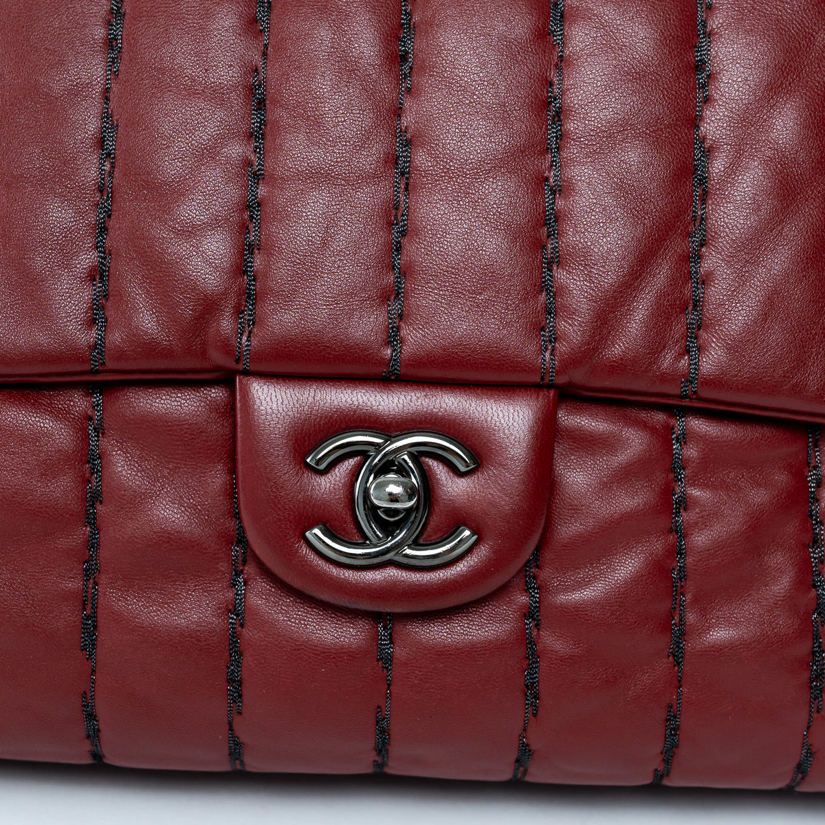Pre-Loved Chanel™ Burgundy Grained Leather Flap Bag