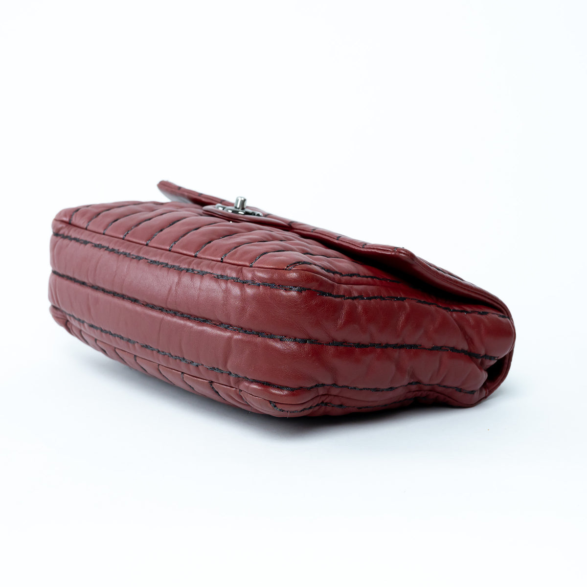 Pre-Loved Chanel™ Burgundy Grained Leather Flap Bag