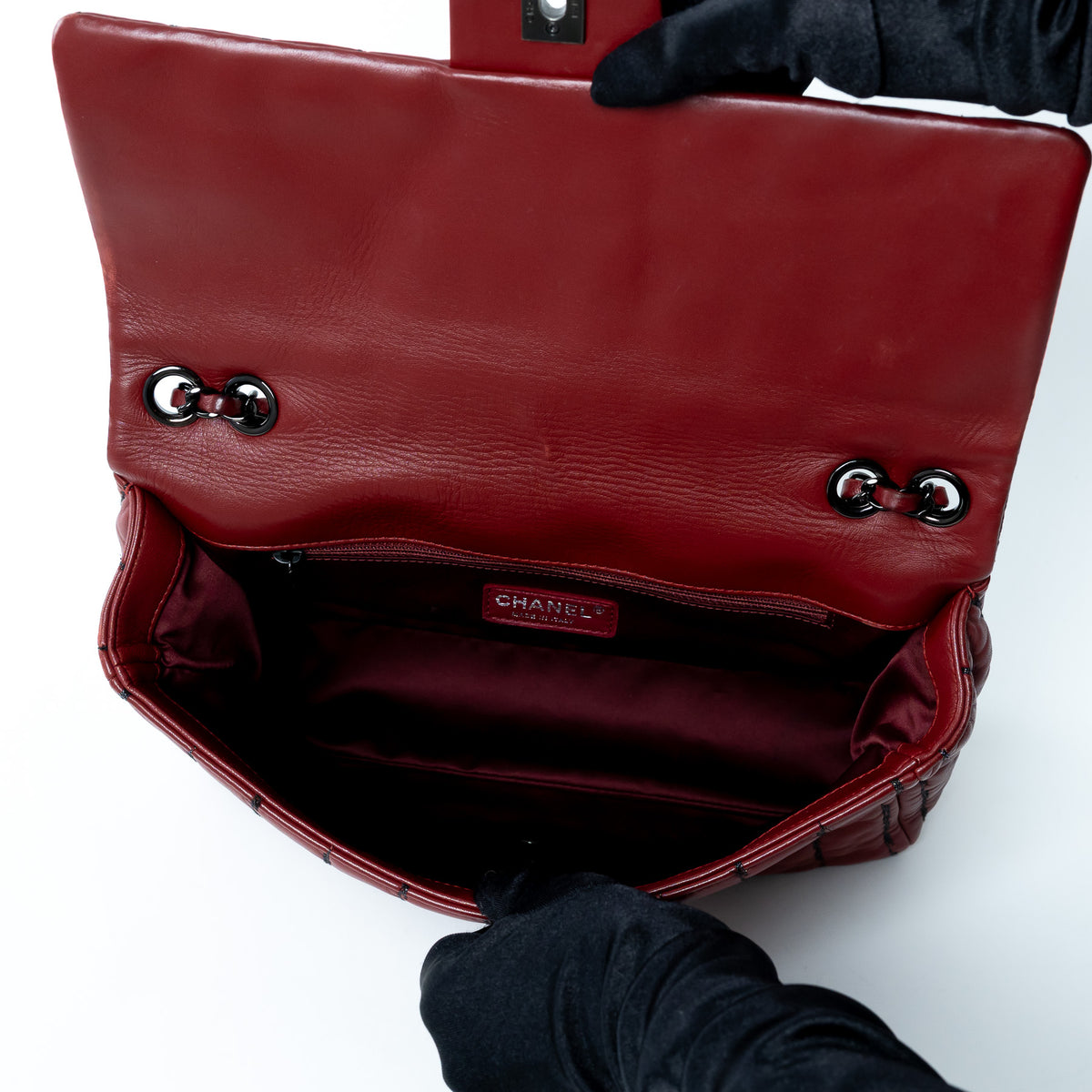 Pre-Loved Chanel™ Burgundy Grained Leather Flap Bag