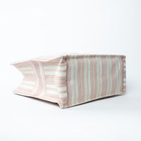 Dior Pink & Ivory Canvas Pinstripe GM Book Tote
