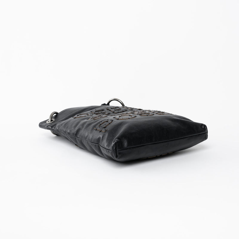 Pre-Loved Chanel™ Black Grained Leather Oser Sans Poser Messenger Bag